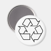 Recycelnd Schwarz-Weiß-Linie Magnet (Vorderseite/Rückseite)