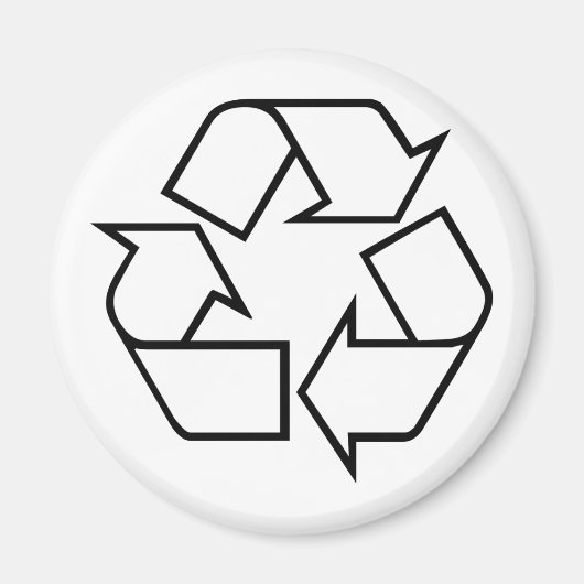 Recycelnd Schwarz-Weiß-Linie Magnet (Vorne)
