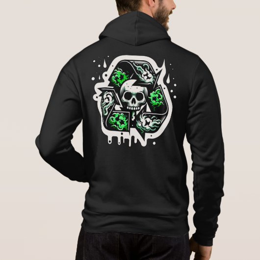 Recycelnd Signatur Skull Graffiti Hoodie (Rückseite)