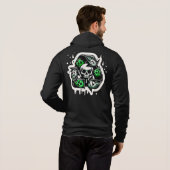 Recycelnd Signatur Skull Graffiti Hoodie (Schwarz voll)