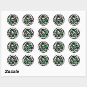 Recycelnd Signatur Skull Graffiti Runder Aufkleber (Blatt)