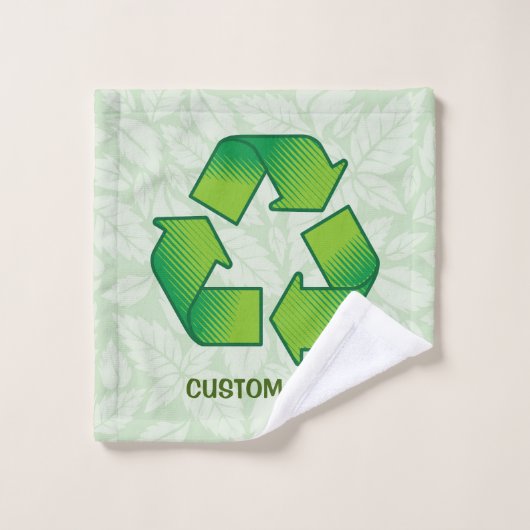 Recycelnd Symbol Badhandtuch Set (Waschlappen)