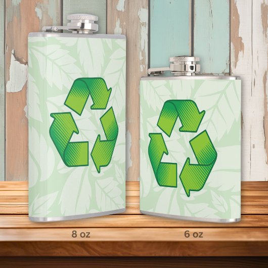 Recycelnd Symbol Flachmann