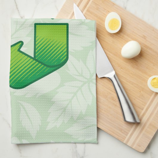 Recycelnd Symbol Geschirrtuch (Viertel Falte)