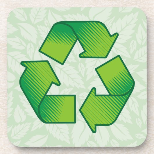 Recycelnd Symbol Getränkeuntersetzer (Vorderseite)