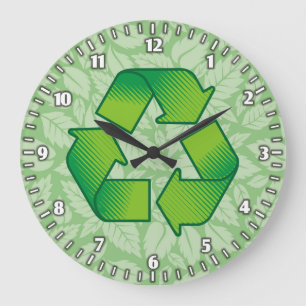 Recycelnd Symbol Große Wanduhr