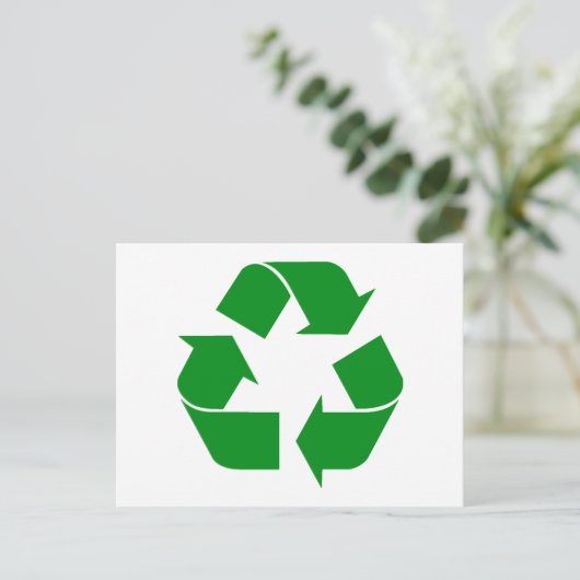 Recycelnd Symbol - grün Postkarte (Stehend Vorderseite)