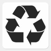 Recycelnd Symbol - grün Quadratischer Aufkleber (Vorderseite)