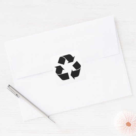 Recycelnd Symbol - grün Quadratischer Aufkleber (Umschlag)