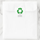 Recycelnd Symbol - grün Quadratischer Aufkleber (Tasche)