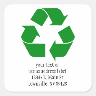 Recycelnd Symbol - grün Quadratischer Aufkleber