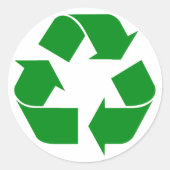 Recycelnd Symbol - grün Runder Aufkleber (Vorderseite)