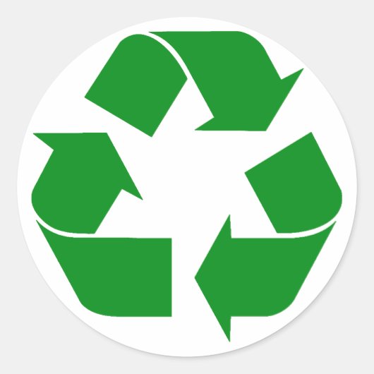 Recycelnd Symbol - grün Runder Aufkleber (Vorderseite)