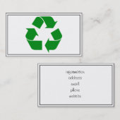 Recycelnd Symbol - grün Visitenkarte (Vorne/Hinten)