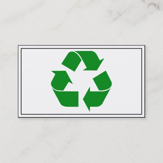 Recycelnd Symbol - grün Visitenkarte (Vorderseite)
