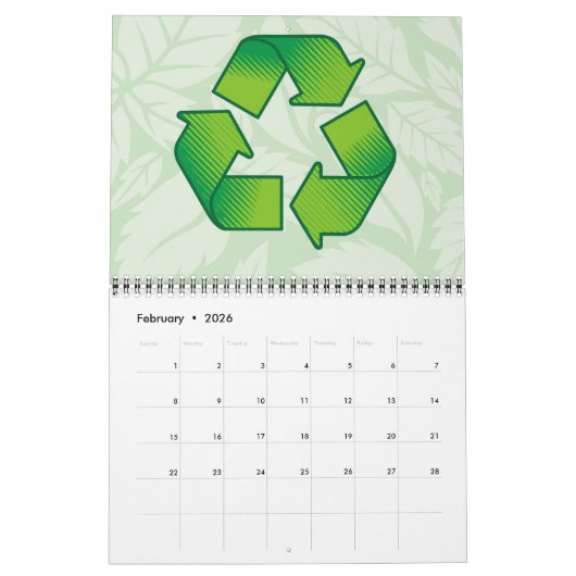 Recycelnd Symbol Kalender (Feb 2026)