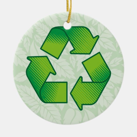 Recycelnd Symbol Keramik Ornament (Vorne)