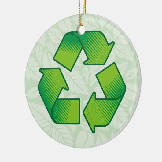 Recycelnd Symbol Keramik Ornament (Links)