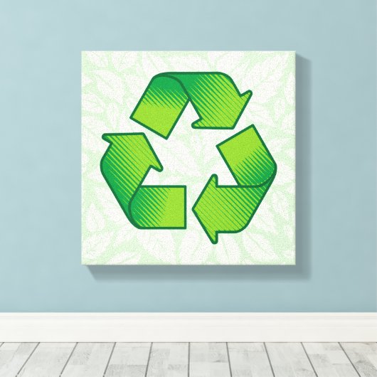 Recycelnd Symbol Leinwanddruck (Insitu (Holzboden))