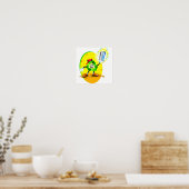 Recycelnd Symbol mit Aluminiumdose Poster (Küche)