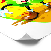 Recycelnd Symbol mit Aluminiumdose Poster (Ecke)