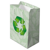 Recycelnd Symbol Mittlere Geschenktüte (Rückseite Schrägansicht)
