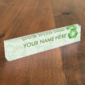 Recycelnd Symbol Namensplakette (Seite)