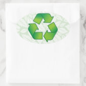 Recycelnd Symbol Ovaler Aufkleber (Tasche)