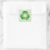 Recycelnd Symbol Quadratischer Aufkleber (Tasche)