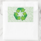Recycelnd Symbol Rechteckiger Aufkleber (Tasche)