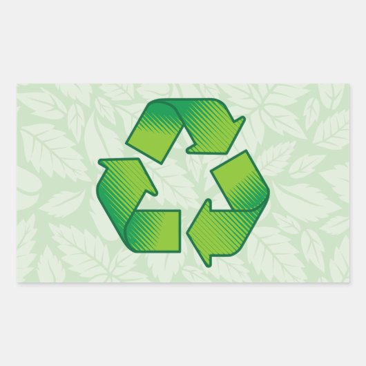 Recycelnd Symbol Rechteckiger Aufkleber (Vorderseite)