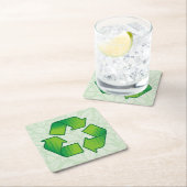 Recycelnd Symbol Rechteckiger Pappuntersetzer (Vor Ort)