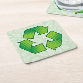 Recycelnd Symbol Rechteckiger Pappuntersetzer (angewinkelt)