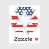 Recycelnd Symbol - Rot weiß & Blau Aufkleber (Blatt)