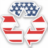 Recycelnd Symbol - Rot weiß & Blau Aufkleber (Vorderseite)