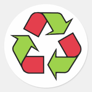 Recycelnd Symbol Runder Aufkleber
