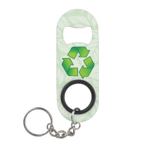 Recycelnd Symbol Schlüsselanhängerflaschenöffner