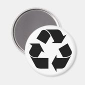 Recycelnd Symbol - Schwarz Magnet (Vorderseite/Rückseite)