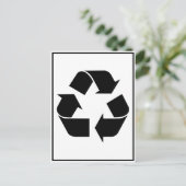 Recycelnd Symbol - Schwarz Postkarte (Stehend Vorderseite)
