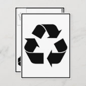 Recycelnd Symbol - Schwarz Postkarte (Vorne/Hinten)