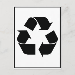 Recycelnd Symbol - Schwarz Postkarte