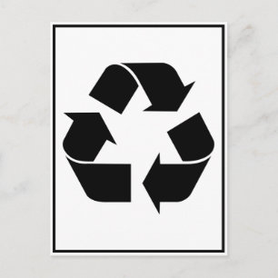 Recycelnd Symbol - Schwarz Postkarte