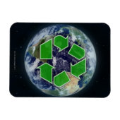Recycelnd Symbol und Erde Magnet (Horizontal)