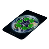 Recycelnd Symbol und Erde Magnet (Linke Seite)
