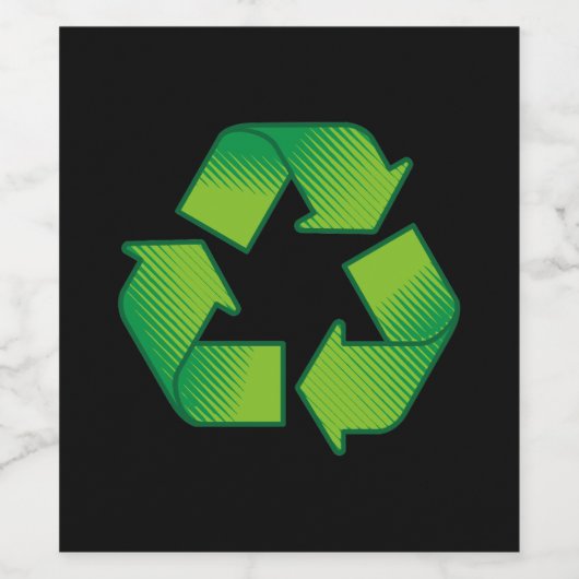 Recycelnd Symbol Weinetikett (Einzelnes Label)
