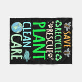 Recycelnd Umweltschützer Recycelte Earth Day Rescu Fleecedecke (Vorderseite (Horizontal))