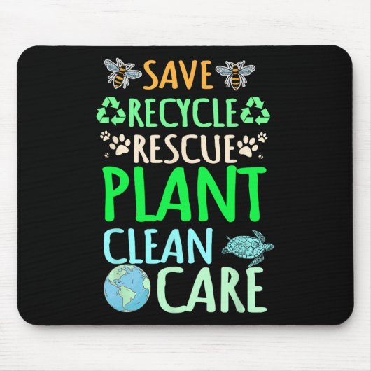 Recycelnd Umweltschützer Recycelte Earth Day Rescu Mousepad (Vorne)