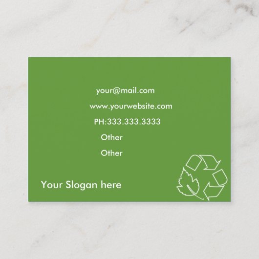 recycelnd Unternehmen Visitenkarte (Rückseite)