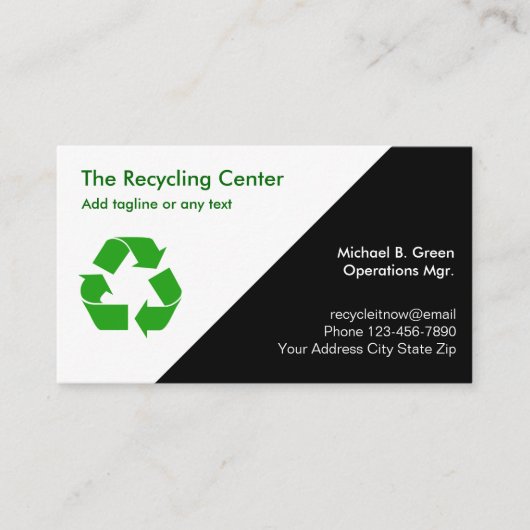 Recycelnd Visitenkarten Visitenkarte (Vorderseite)