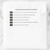 Recycelnd Zahlen (weiß) Rechteckiger Aufkleber (Tasche)